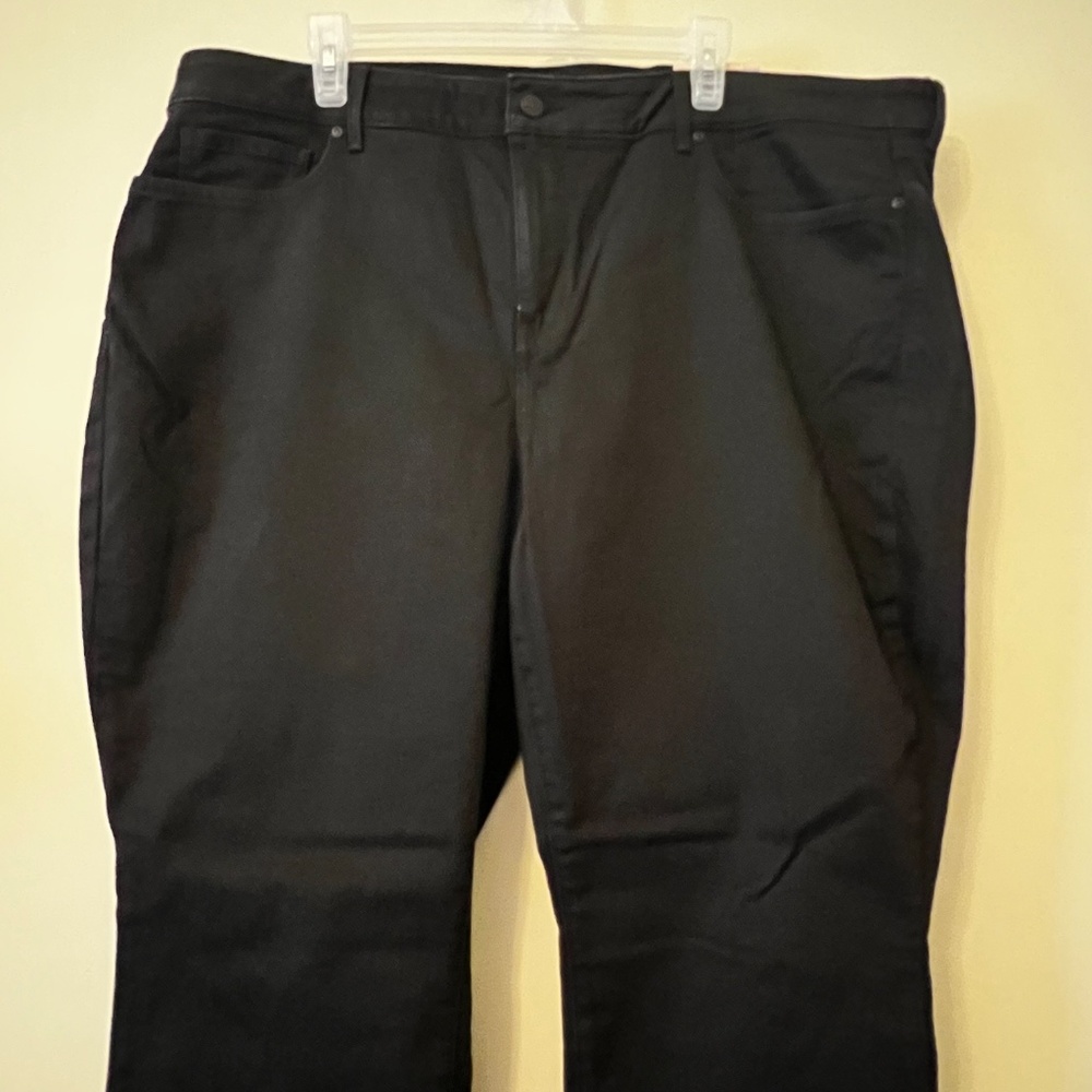 NYDJ 22W Marilyn Straight Black Jeans
